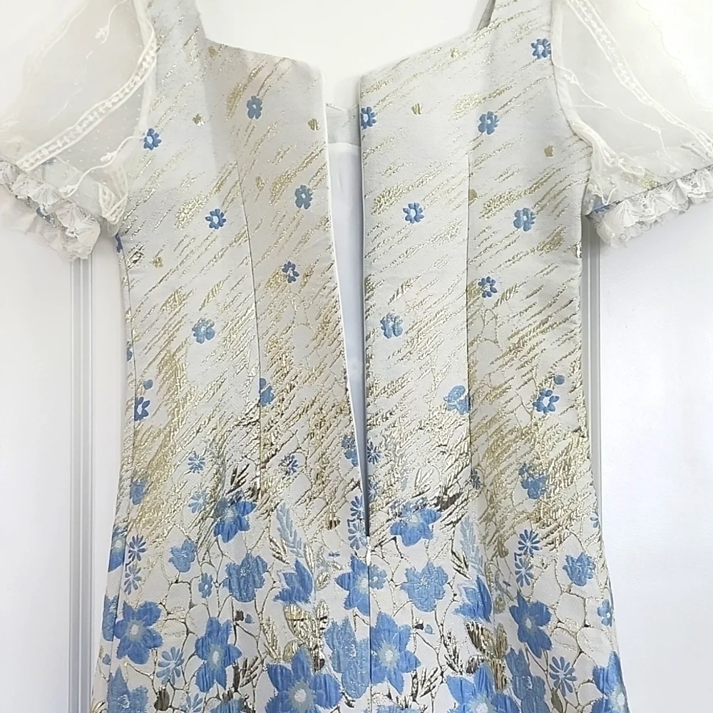 BURRYCO ALL SO FANCY MINIDRESS BLUE & GOLD LOOKALIKE LARGE